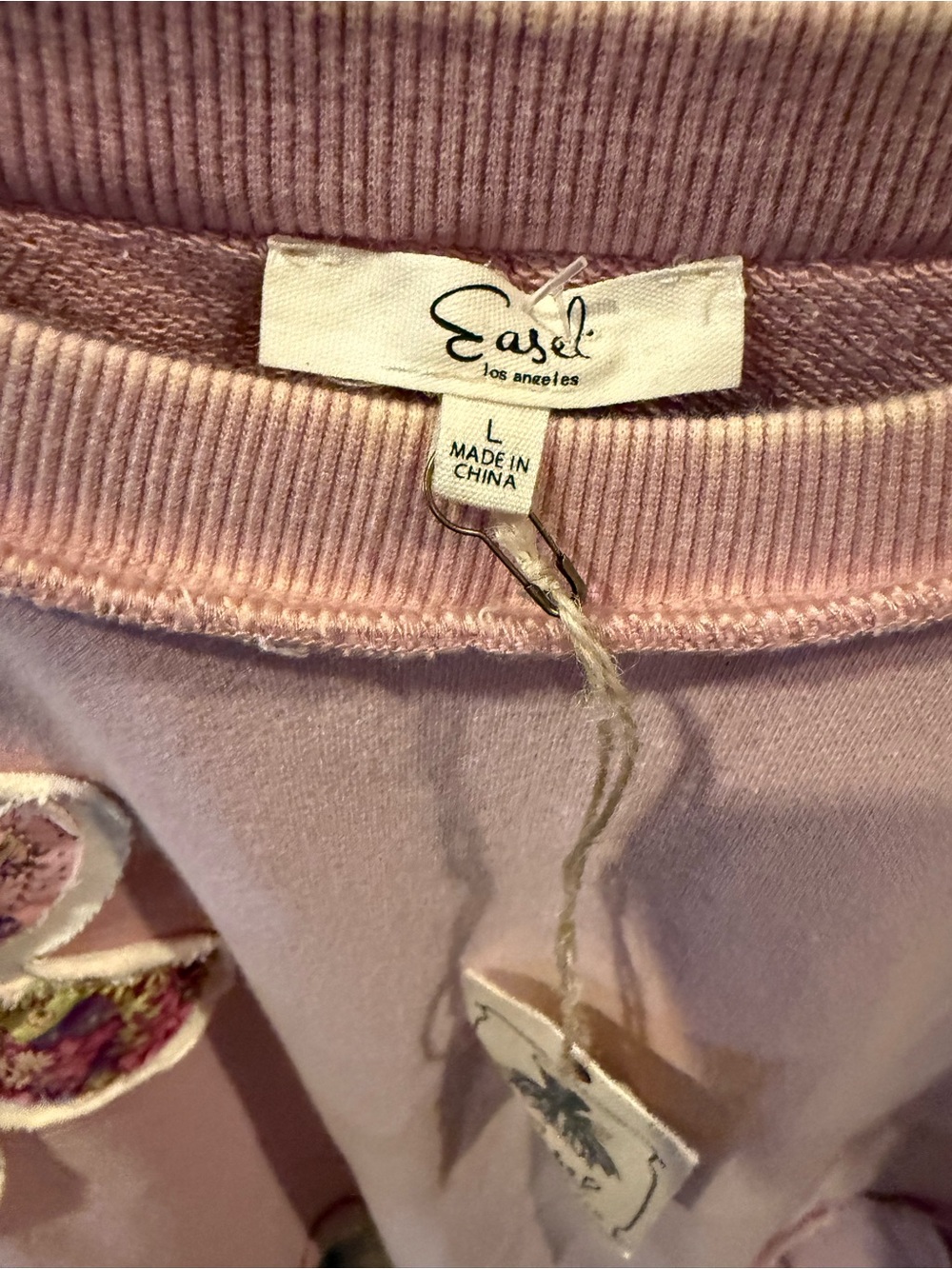 easel Pink Floral Patch Pocket Pantsuit Set - Picture 5 of 6